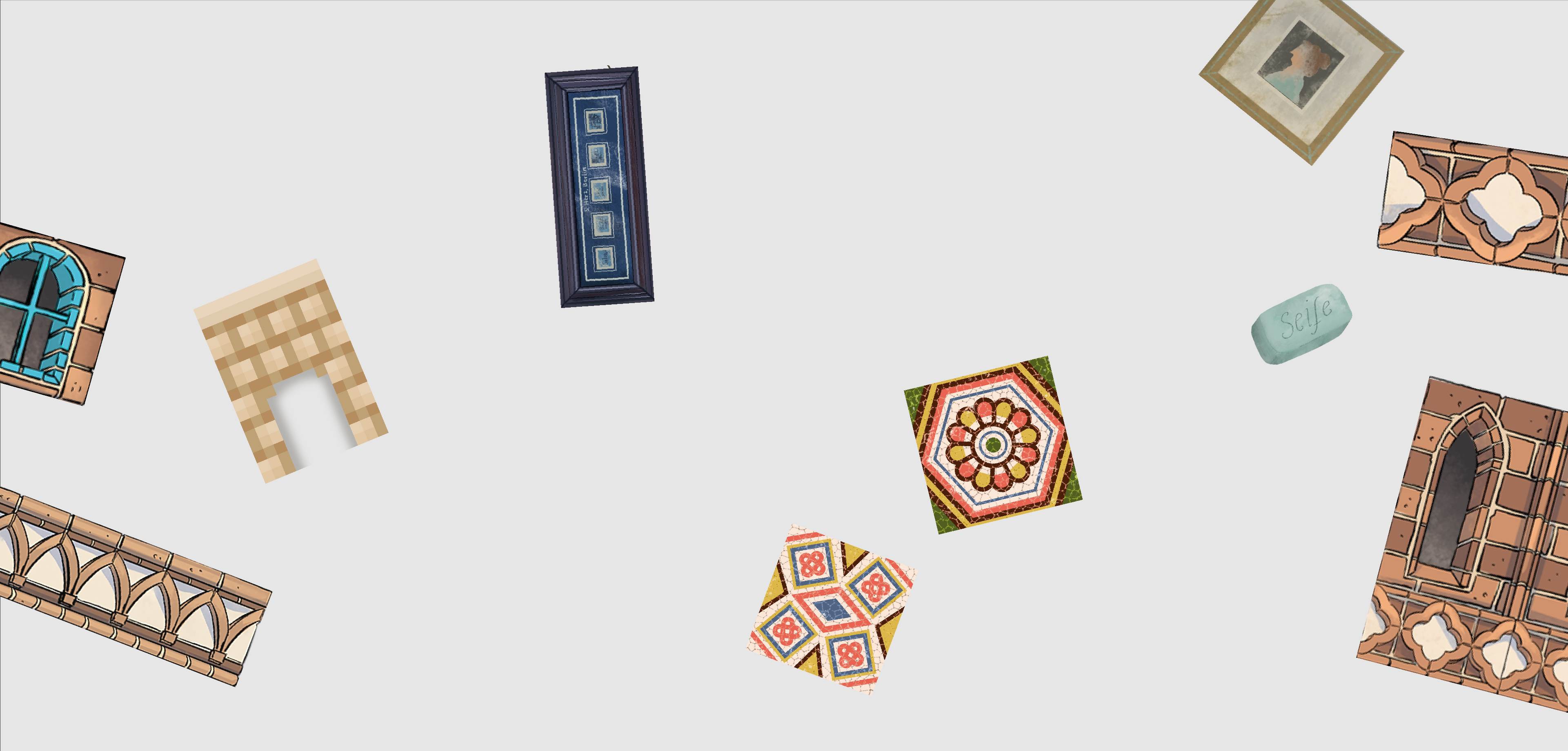 Grafik mit Bausteinen auf grauem Hintergrund