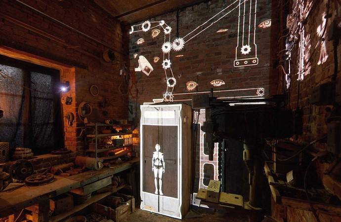 Videoinstallation in der Maschinenziegelei.